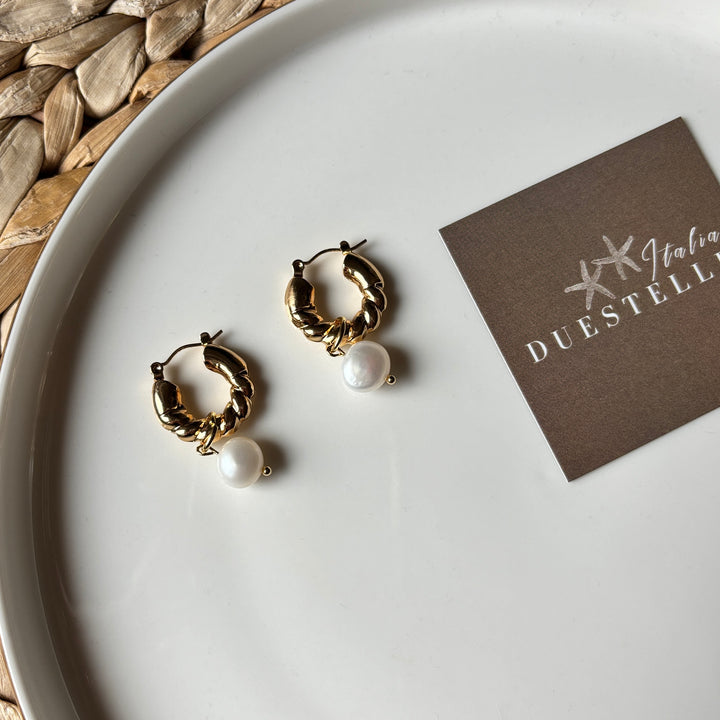 AUREATE PEARL TWIST HOOPS - Duestelle Italia