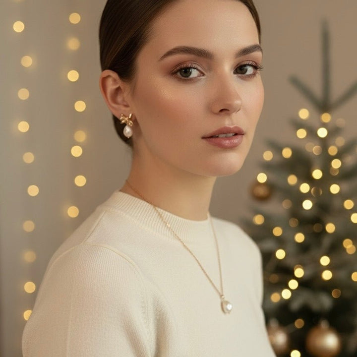 Angel Bow Set - Orecchini e Collana con Cofanetto Grande - Duestelle Italia