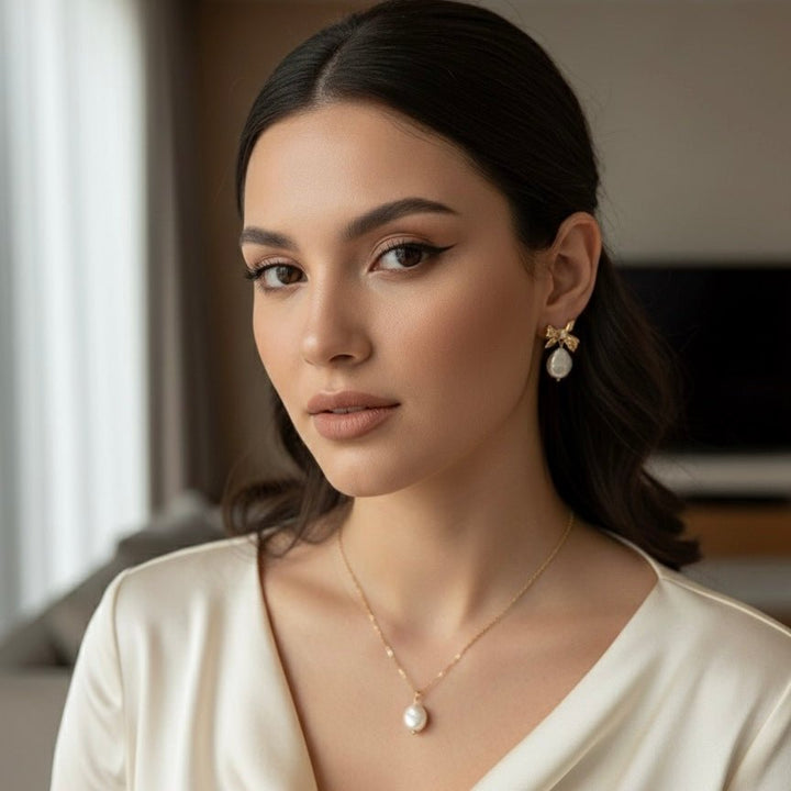 Angel Bow Set - Orecchini e Collana con Cofanetto Grande - Duestelle Italia