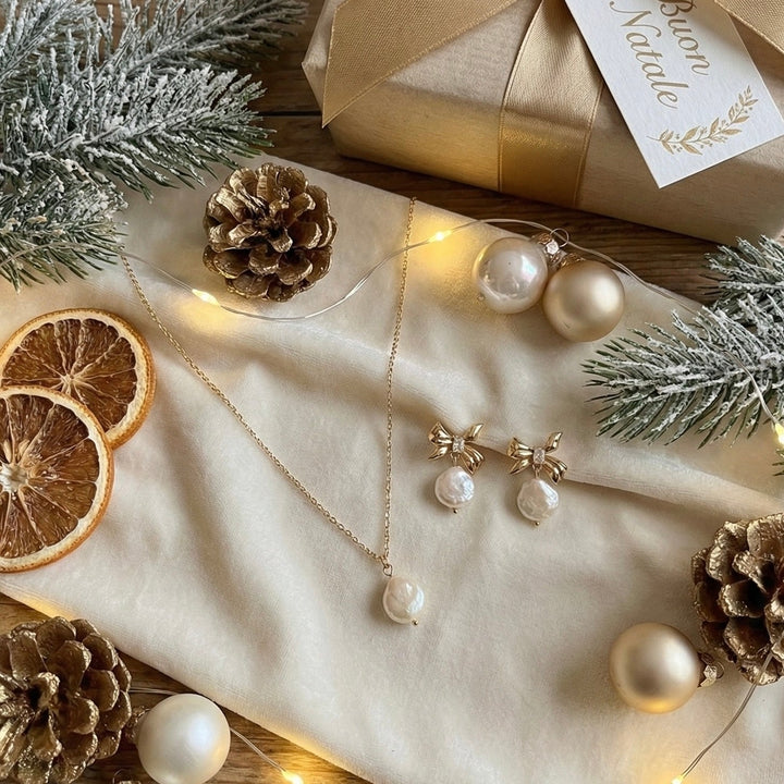 Angel Bow Set - Orecchini e Collana con Cofanetto Grande - Duestelle Italia