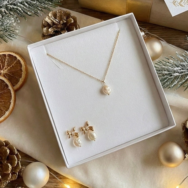 Angel Bow Set - Orecchini e Collana con Cofanetto Grande - Duestelle Italia