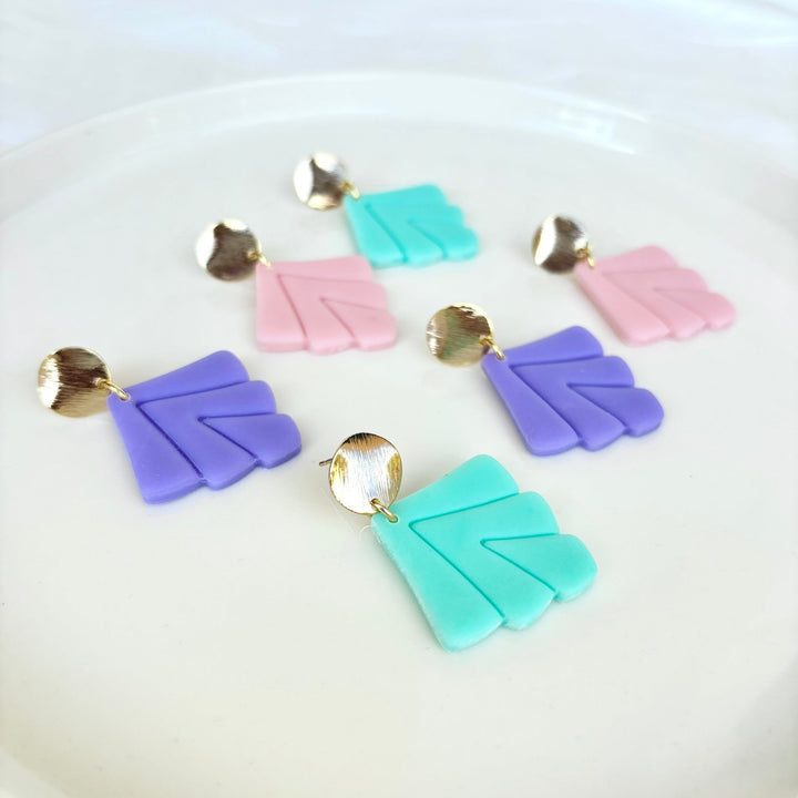 Beachside Pastels - art deco earrings - Duestelle