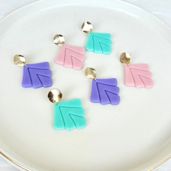 Beachside Pastels - art deco earrings - Duestelle