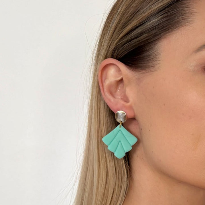 Beachside Pastels - art deco earrings - Duestelle