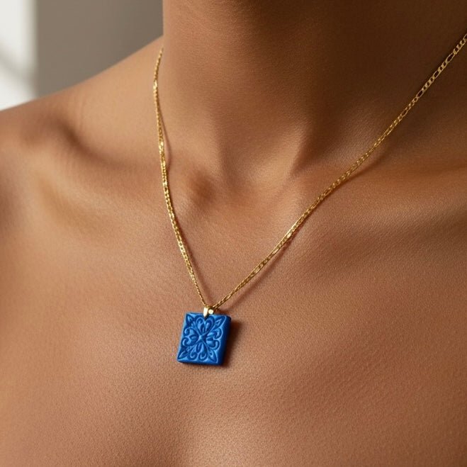Collana Blu Vietri - Acciaio placcato oro 18K - Duestelle Italia