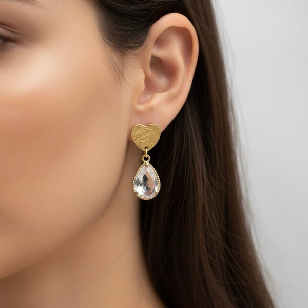 Cuore Crystal Drop 18K Gold Plated - Duestelle Italia