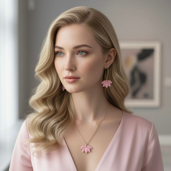 FIOR DI LOTO - orecchini pendenti 18K Gold Plated - Duestelle Italia