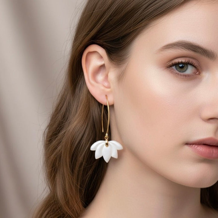 FIOR DI LOTO - orecchini pendenti 18K Gold Plated - Duestelle Italia