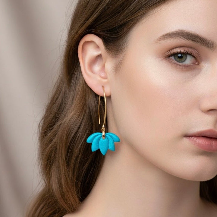 FIOR DI LOTO - orecchini pendenti 18K Gold Plated - Duestelle Italia