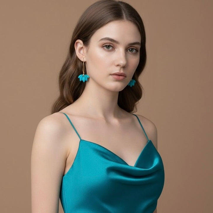 FIOR DI LOTO - orecchini pendenti 18K Gold Plated - Duestelle Italia