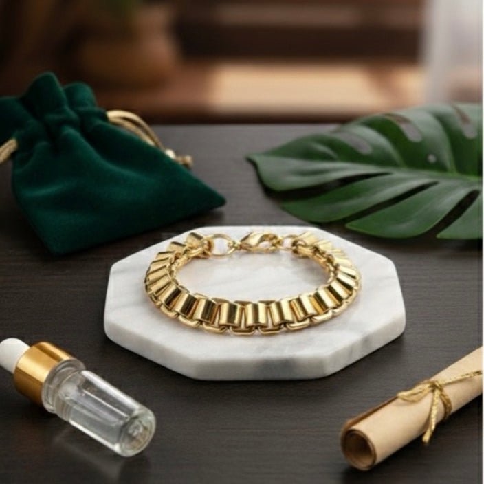 Gildor – Bracciale catena placcato oro 18K in acciaio inox - Duestelle Italia