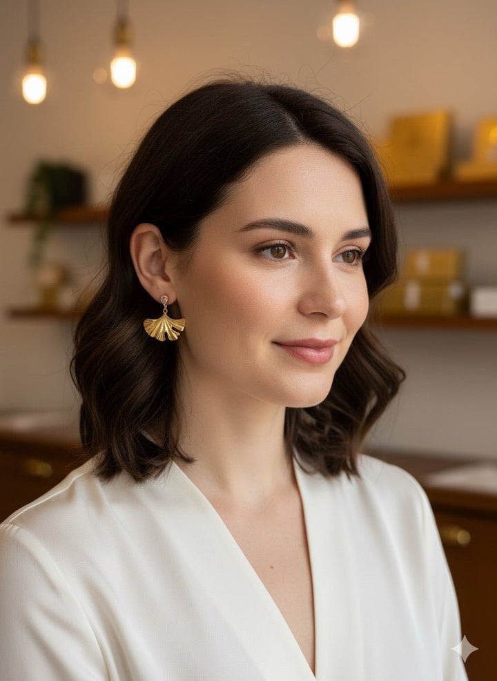 Ginkgo - orecchini con zirconi - Duestelle Italia