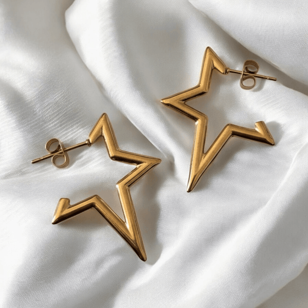 Joy – Orecchini stella in acciaio placcato oro 18K, waterproof e ipoallergenici | Duestelle Italia - Duestelle Italia