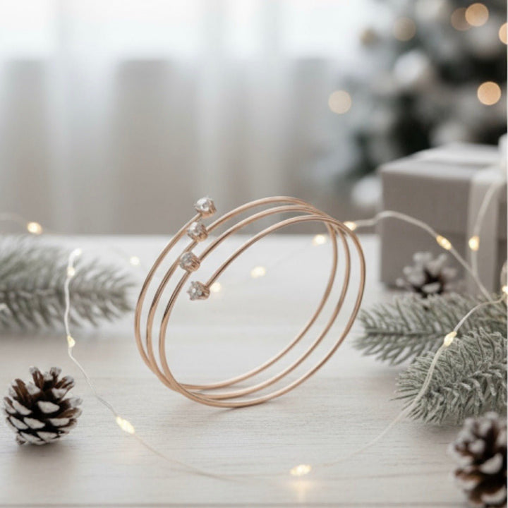 Lunéa - Bracciale rigido con Zirconi placcato oro rosa 18k - Duestelle Italia