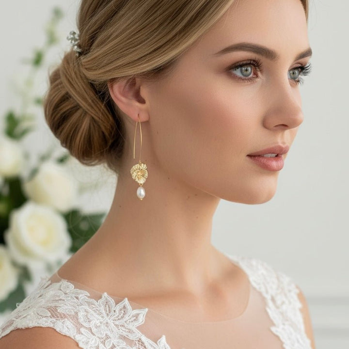 Madeline Pearl Dangle Earrings - large - Duestelle Italia