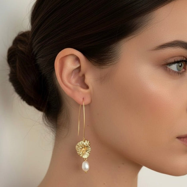 Madeline Pearl Dangle Earrings - large - Duestelle Italia