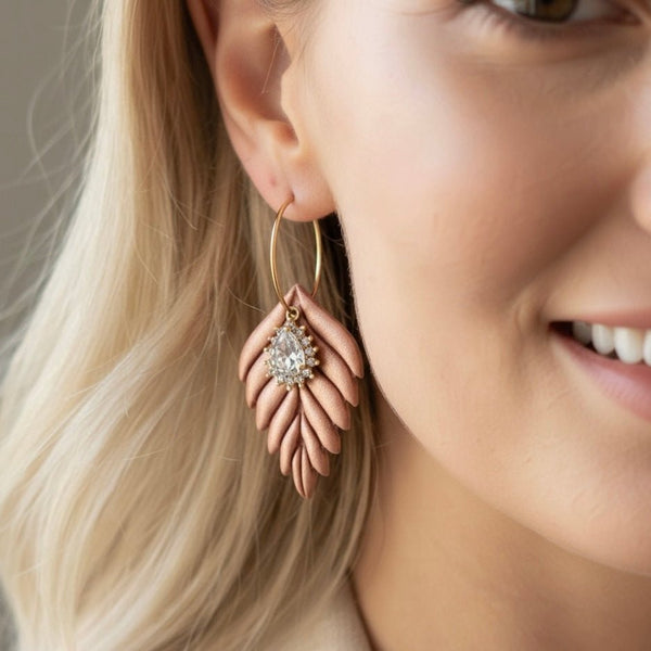 MYSTIC NOIR LEAF HOOPS - Duestelle Italia