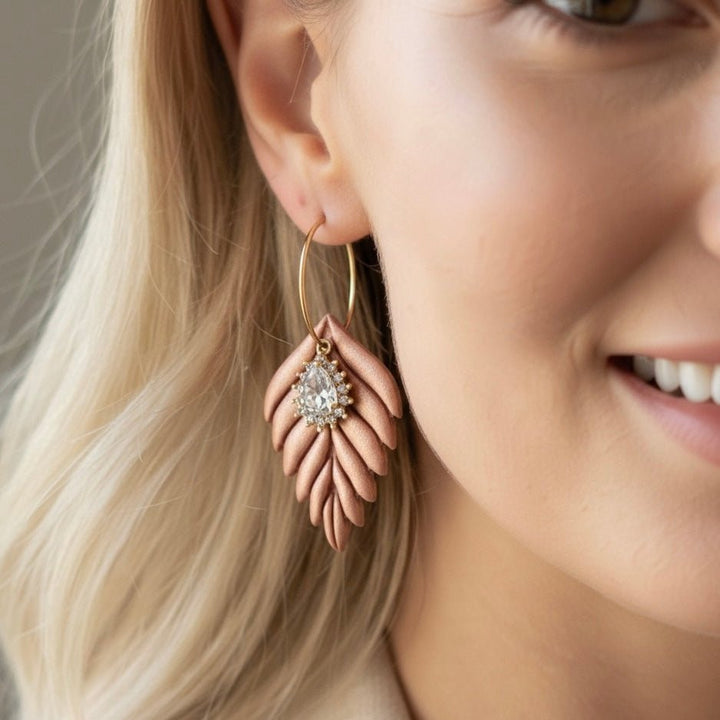 MYSTIC NOIR LEAF HOOPS - Duestelle Italia