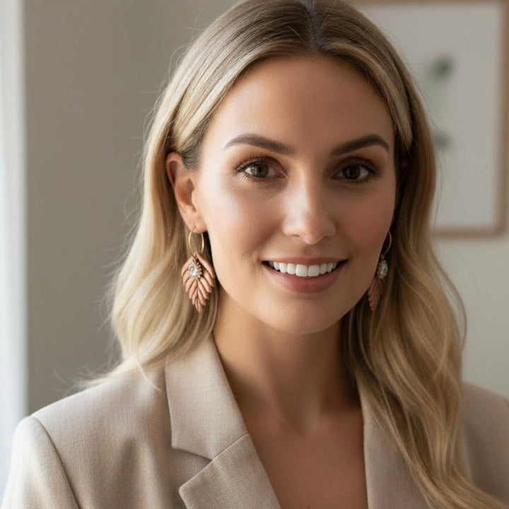 MYSTIC NOIR LEAF HOOPS - Duestelle Italia