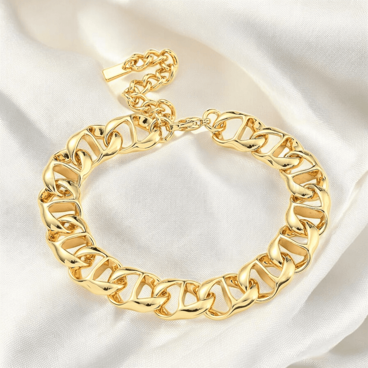 Noa – Bracciale catena placcato oro 18K in acciaio inox - Duestelle Italia