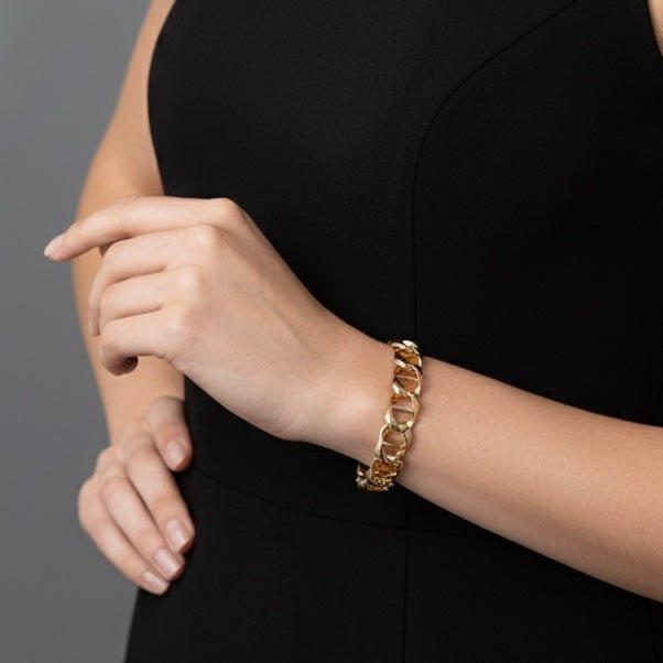 Noa – Bracciale catena placcato oro 18K in acciaio inox - Duestelle Italia