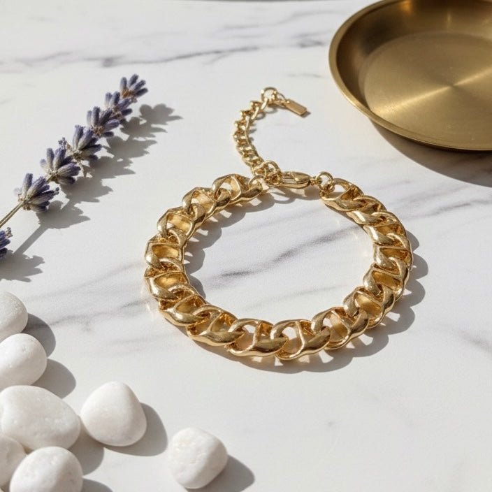 Noa – Bracciale catena placcato oro 18K in acciaio inox - Duestelle Italia