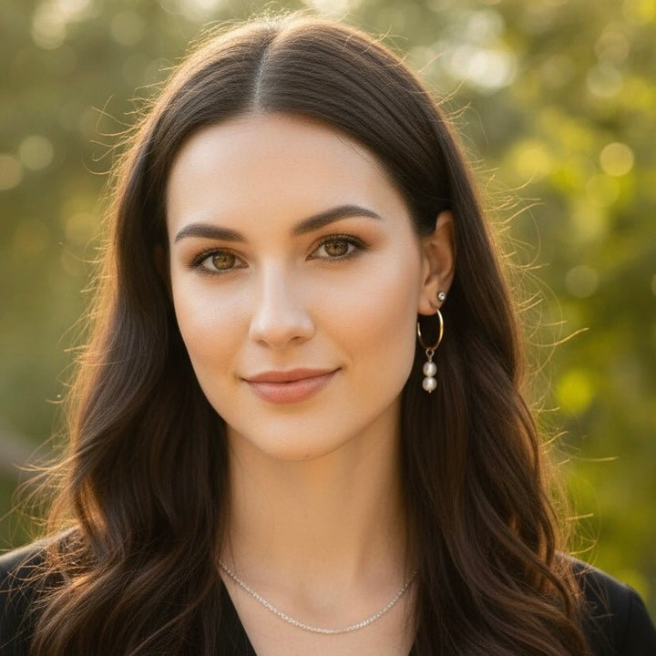 Orecchini a cerchio con perle - CHARLIZE - Duestelle Italia