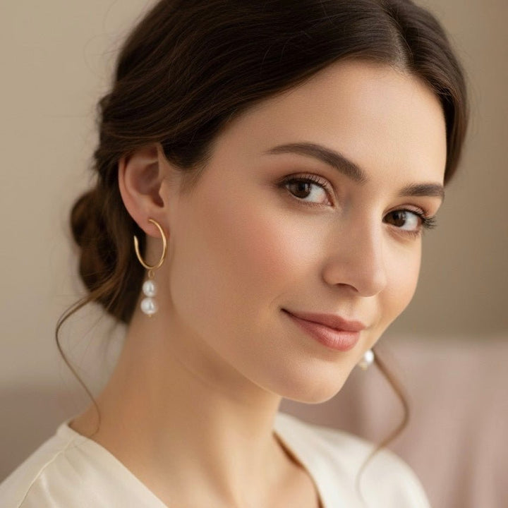 Orecchini a cerchio con perle - CHARLIZE - Duestelle Italia