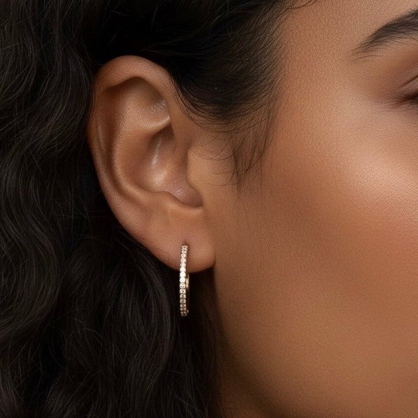 Orecchini a cerchio Lumi placcato oro 18k - Duestelle Italia