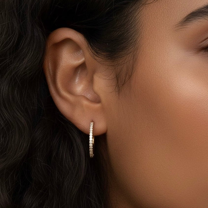 Orecchini a cerchio Lumi placcato oro 18k - Duestelle Italia