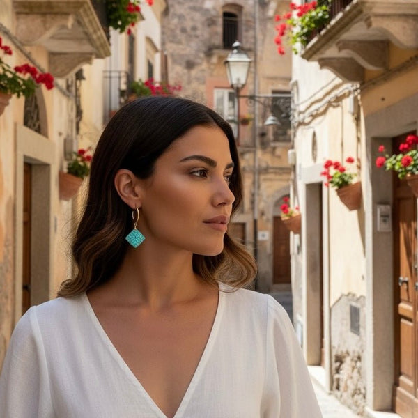 Orecchini a Cerchio Maioliche di VIETRI - Duestelle Italia