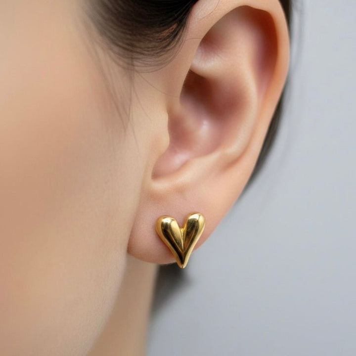 Orecchini a lobo Cuore bombato - Duestelle Italia