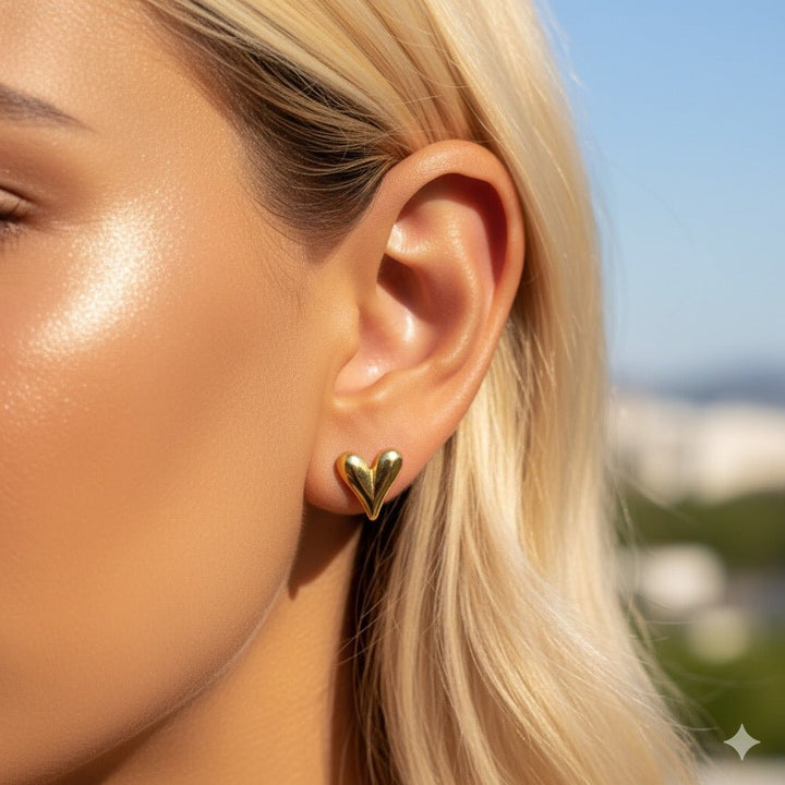 Orecchini a lobo Cuore bombato - Duestelle Italia