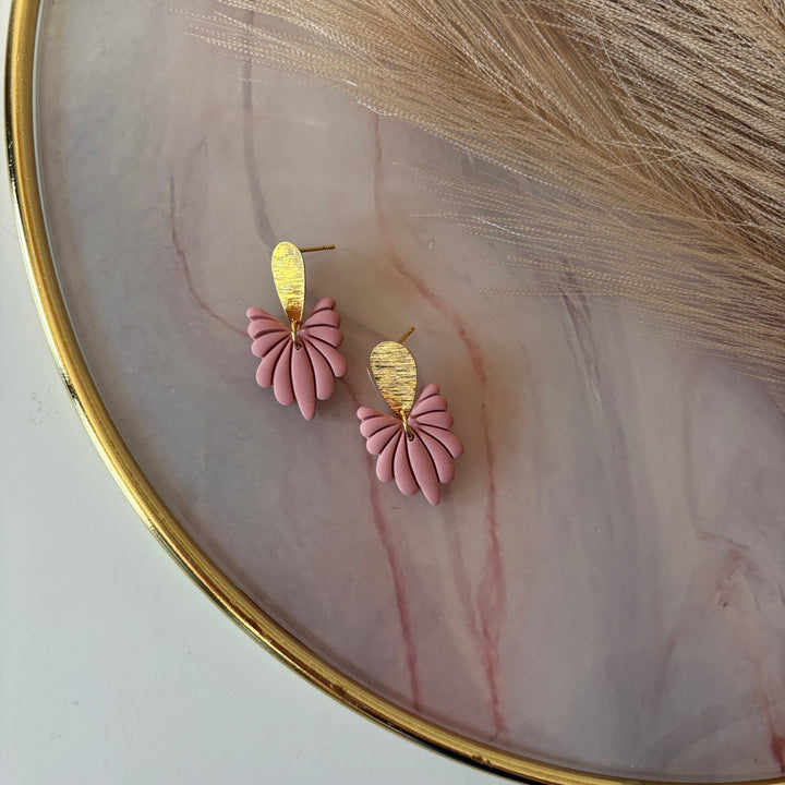 Orecchini Art Deco Iris Velvet in ottone placcato oro 18k – Handmade in Italy - Duestelle Italia