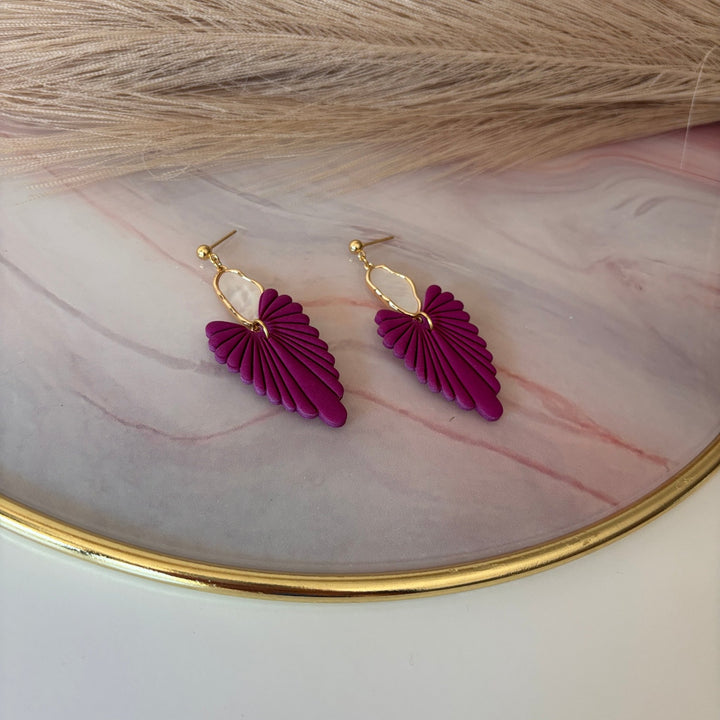 Orecchini Artigianali Foglia con Madreperla - Nacre Dream - Duestelle Italia