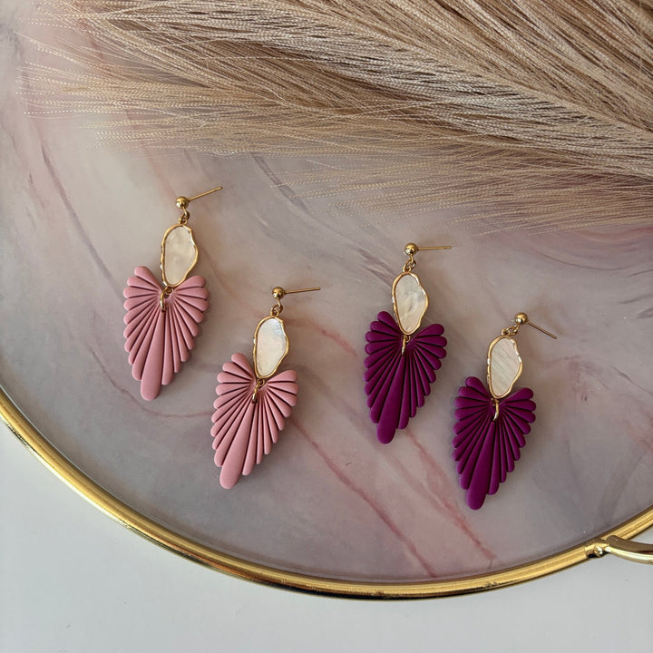 Orecchini Artigianali Foglia con Madreperla - Nacre Dream - Duestelle Italia