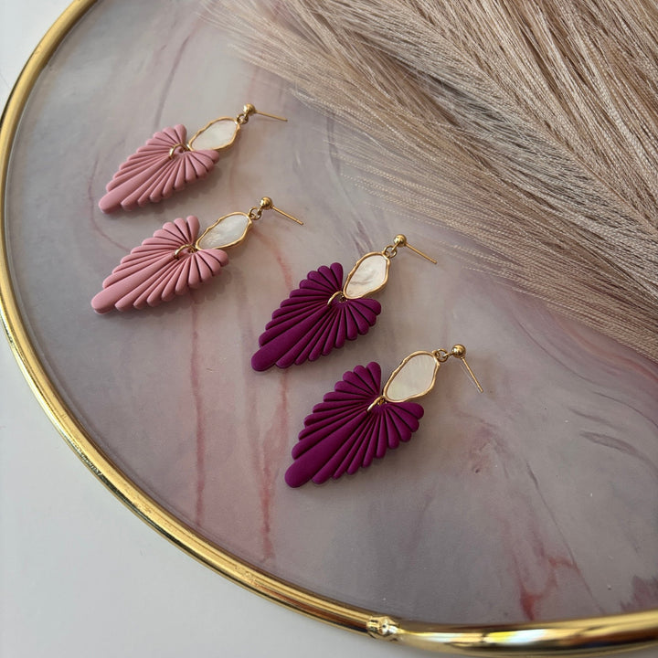 Orecchini Artigianali Foglia con Madreperla - Nacre Dream - Duestelle Italia