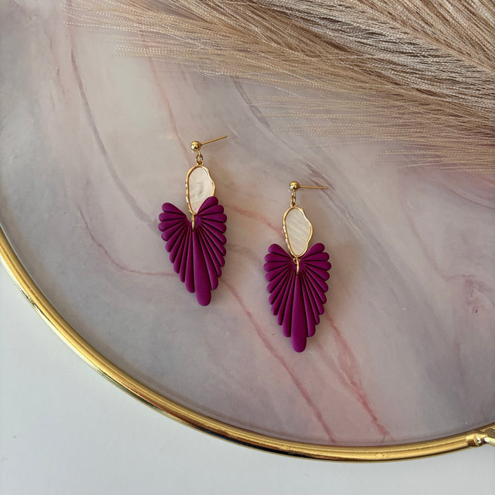 Orecchini Artigianali Foglia con Madreperla - Nacre Dream - Duestelle Italia