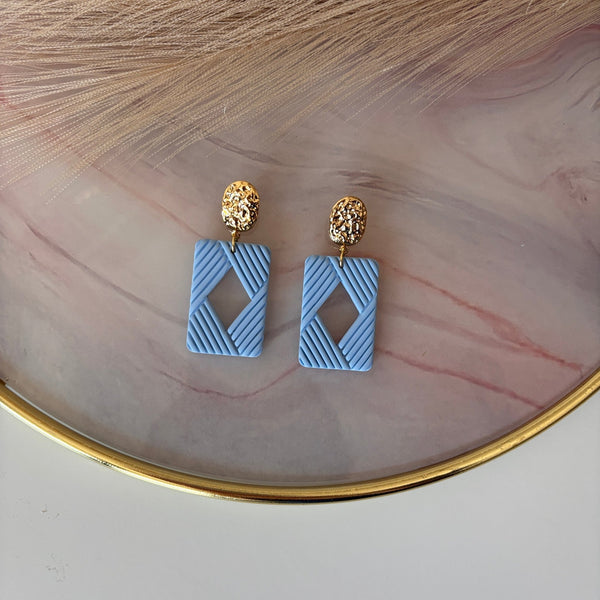 Orecchini artigianali rettangolari placcato oro 18k - Edge - Duestelle Italia