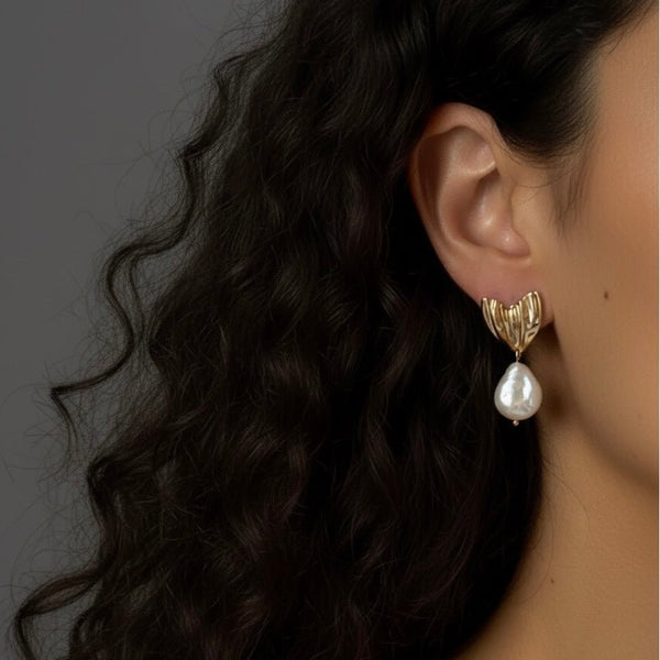 Orecchini Nereide - orecchino coda di sirena e perla Keshi p - Duestelle Italia