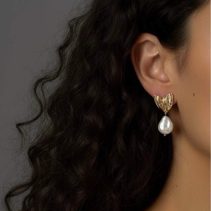 Orecchini Nereide - orecchino coda di sirena e perla Keshi p - Duestelle Italia