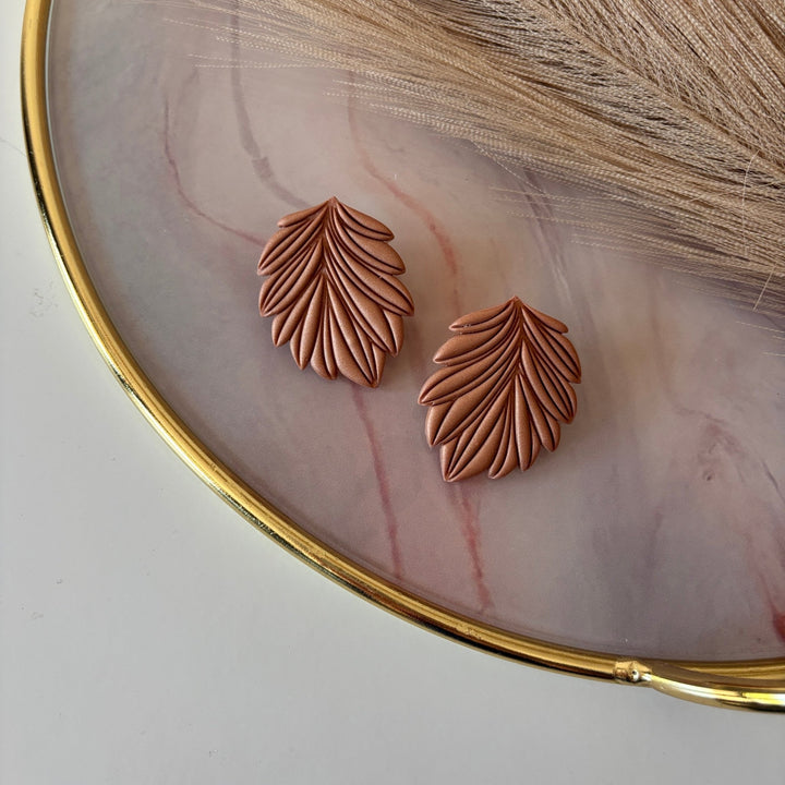 Orecchini statement a lobo Velvet Leaf – Handmade in Italy - Duestelle Italia