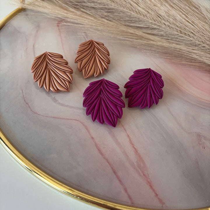 Orecchini statement a lobo Velvet Leaf – Handmade in Italy - Duestelle Italia