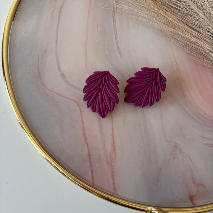 Orecchini statement a lobo Velvet Leaf – Handmade in Italy - Duestelle Italia