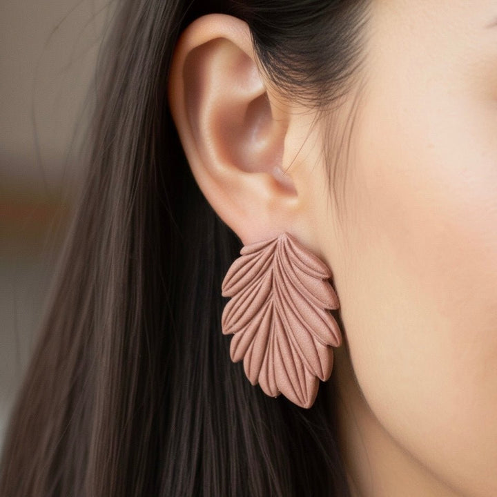 Orecchini statement a lobo Velvet Leaf – Handmade in Italy - Duestelle Italia