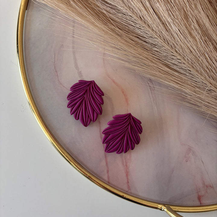 Orecchini statement a lobo Velvet Leaf – Handmade in Italy - Duestelle Italia