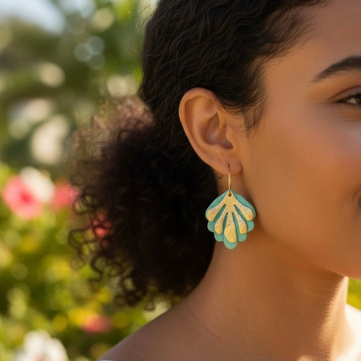 Orecchino Corallo Verde acqua - CORAL WHISPER - Duestelle Italia