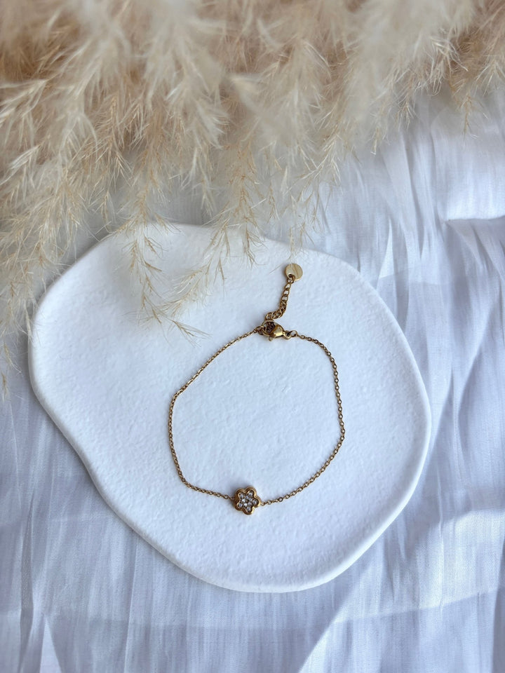 Petite Bloom - Braccialetto con fiore e zirconi - Duestelle Italia