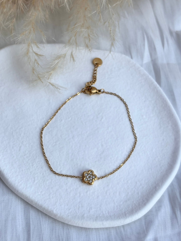Petite Bloom - Braccialetto con fiore e zirconi - Duestelle Italia