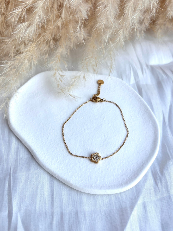 Petite Bloom - Braccialetto con fiore e zirconi - Duestelle Italia